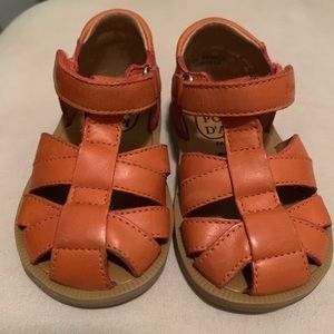 Pom D’Api infant / toddler orange leather sandals